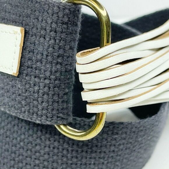 Blue and White Wide Strappy Web Post Belt Size Small S Womens - Picture 2 of 7